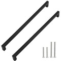 5 Pack | 13-4/5 Inch Hole Centers, Black Square Bar Cabinet Handles, Stainless Steel Kitchen Cupboard Pulls, Drawer Hardware, 352mm Hole Centers - size: 13-4/5 inch Hole Centers(352mm)