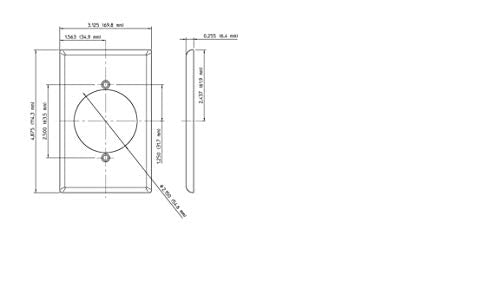 Leviton Power Outlet Wallplate, 2.147 Inch Diameter Hole, 1-Gang, Midway Size, 80528-W, White - color: White