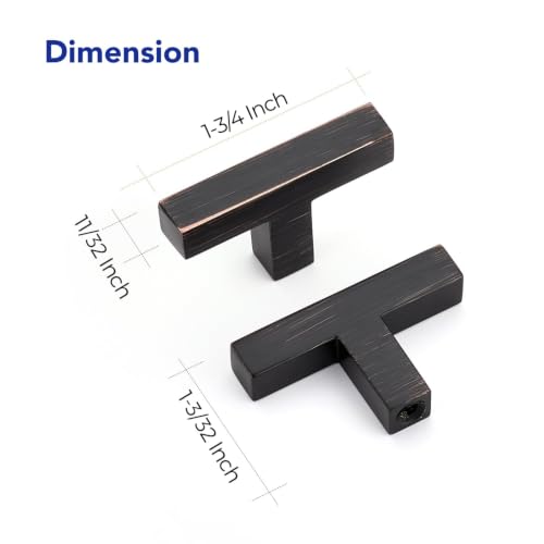 Ravinte Oil Rubbed Bronze Cabinet Handles Cabinet Pulls Single Hole 5 Pack | Zinc Alloy, Slim Square Bar Grip, Smooth Drawer Pull Feel, Kitchen Cabinet Update, For Cupboards, Dressers, Drawers, Hardware - color: Oil Rubbed Bronze, size: Single Hole