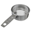 1/2 Cup Stainless Steel Measuring Cup | Sturdy Metal 125 ml | 125 cc | 4 oz | Single Cup for Wet and Dry Ingredients | Great for use as 1/2 Cup Dog Food Scoop - 1 PK - size: 1/2 Cup