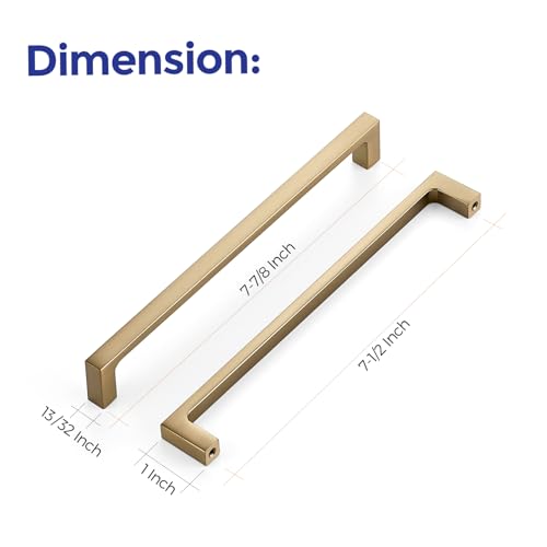 Ravinte Champagne Bronze Kitchen Square Cabinet Handles 7-1/2 Inch 10 Pack - size: 7-1/2 Inch Hole