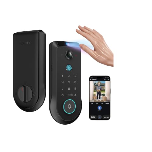 Lockin Veno Pro, All-in-One Smart Lock for Front Door - size: Single Battery, style: Palm Vein+32G Local Storage