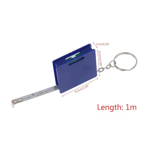 Upgraded Mini Keychain Tape Measure with Square & Bubble Level Steel Ruler 1meter Measuring Tape for Household Small Steel Tape Measure Keychain Ruler Lightweight Measuring Instrument Measurement