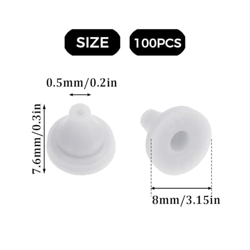 100pcs Shower Head Nozzles Replacement,Wash Water Outlet Granules Repair Parts Kit,Silicone Shower Head Spray Hole,Nozzle Universal Sprinkler Spout Round,Stainless Steel Rain Shower Head,Repair Part