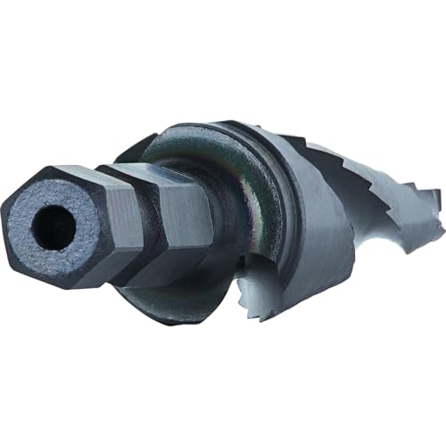 Klein Tools QRST01 Step Drill Bit, Quick Release Spiral Double-Fluted, 1/8 to 1/2-Inch, Hex Shank, Cut Steel, Wood, Plastic, Aluminum - size: 1/8 to 1/2-Inch, style: Quick Release