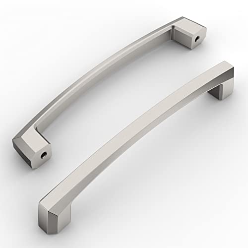 Amerdeco 10 Pack Brushed Satin Nickel Cabinet Pulls, 5 Inch(128MM) Hole Centers, Kitchen Cabinet Handles, Drawer Pulls, ZH0032 - color: Brushed Satin Nickel, size: 5"/128MM Hole Center