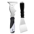 Mister Rui 2 Pack 3" Bent Paint Scraper & 10-in-1 Putty Knife, Stainless - color: 10 in 1 and 3" Bent Putty Knife