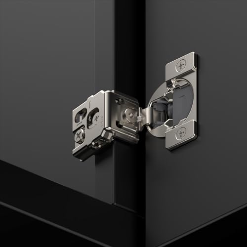 Chibery 4 Pack 1-1/4" Overlay 3D Soft Close Concealed Kitchen Cabinet Hinge for Face Frame Door, Pre-Assembled Easy-on Dowels, Self Closing Hidden Satin Nickel, 105° Open Concealed Stainless Steel - size: 1-1/4 inch Overlay
