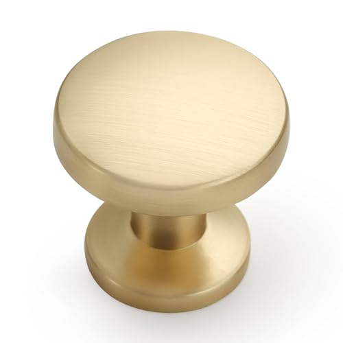 Asidrama 30 Pack Brushed Brass Kitchen Cabinet Knobs Dresser Knobs Drawer Knobs Cabinet Hardware Zinc Knobs for Dresser Drawers 3835 - color: Brushed Brass, style: 30 Pack