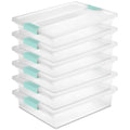 Sterilite Clip Box, Stackable Clear Plastic Bins- Large, 6-Pack - size: Large, style: 6 Pack