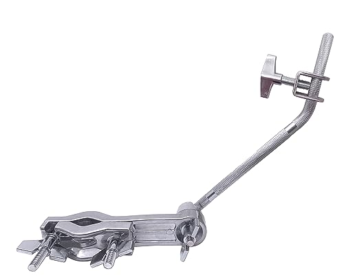 Cowbell Mounting Clamp with 30 Degree Bent Arm Drum Set Clamp Percussion Accessory for Cowbell, Jam Blocks, Tambourine