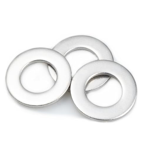 M8 Flat Washers 100 Pack, Stainless Steel Metric Washers for Screws and Bolt… - color: Silver, size: M8