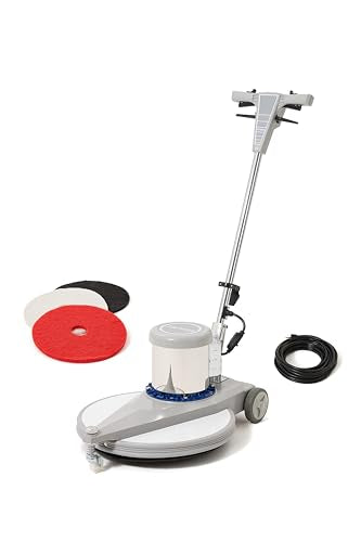 20" High-Speed Commercial Floor Burnisher, 1.5 HP, 1500 RPM, 40ft Cord, Rubber Bumper Guard, with Red, White & Black Pads for Cleaning, Polishing & Burnishing - size: 20" Non-Weighted