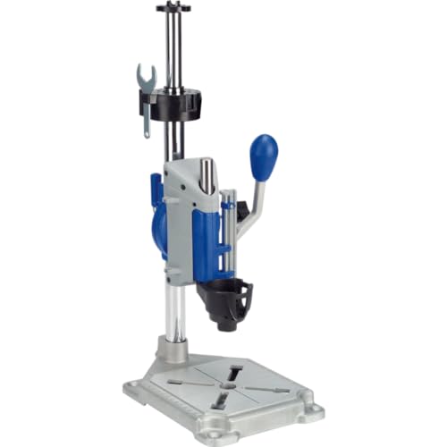 Dremel Drill Press Rotary Tool Workstation Stand with Wrench - Mini Portable Press & Tool Holder - 2-Inch Depth - Ideal for Drilling Perpendicular and Angled Holes - 220-01 - size: Silver, style: Industrial