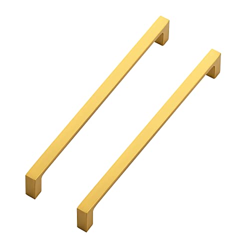 Ravinte Brushed Brass Solid Pulls Cabinet Handles 7-1/2 Inch 10 Pack - size: 7-1/2 Inch Hole Center