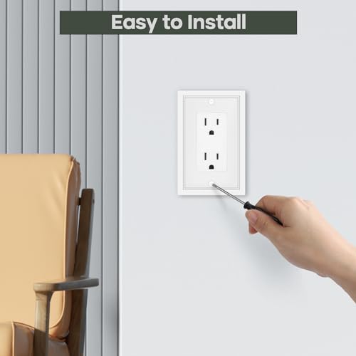 4 Pack Single Decorator Light Switch Cover Plate - Bamboo Fiber Material - size: 1 Gang Single Decorator