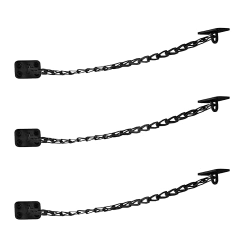 Mega Handles Transom Chain 12-Inch Matte Black (3-Pack) - Window Restraint - color: Matte Black, size: 3 Pack