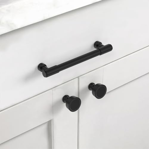 Asidrama Matte Black Kitchen Cabinet Pulls,5 Inch,10 Pack - color: Matte Black, size: 5" Hole Center