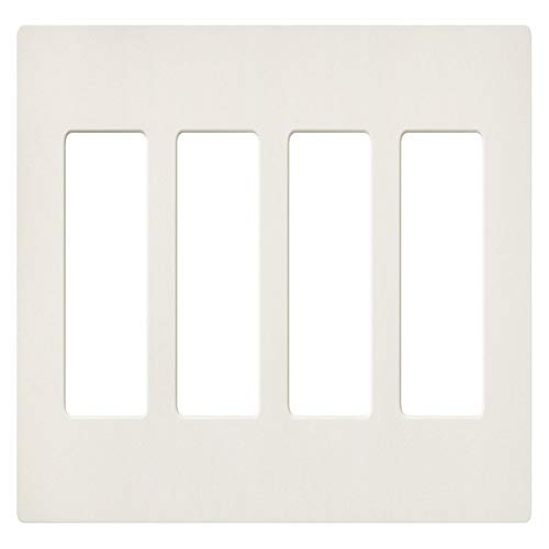Lutron Claro Light Switch Cover Plate, 4 Gang Wallplate, Rocker Light Switch Cover, Screwless Plate For Outlets, Satin, SC-4-BI, Biscuit - color: Biscuit, size: 1 Pack