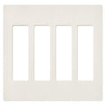 Lutron Claro Light Switch Cover Plate, 4 Gang Wallplate, Rocker Light Switch Cover, Screwless Plate For Outlets, Satin, SC-4-BI, Biscuit - color: Biscuit, size: 1 Pack