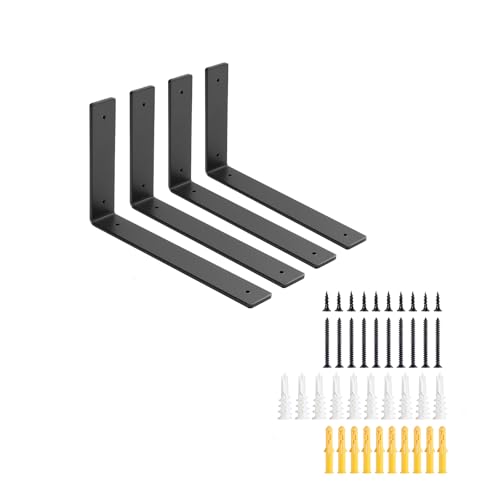 10 Inch Heavy Duty Floating Shelf L Brackets, 160 lbs, 4 Pack - size: 10x6"(4pcs)