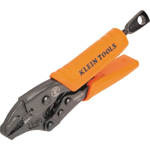 Klein Tools 38600 Curved Jaw Locking Pliers with Quick Release Handles, Intuitive Thumb Knob, High Torque, Mole Grips for Clamping and Gripping, 5-Inch - size: 5-Inch