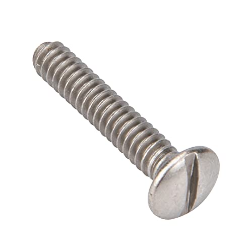 Henne Bery 3/4" Long 6-32 Thread, Oval Head Milled Slot Replacement Wall Plate Screws, 50 Pack, Satin Nickel/Brushed Nickel - color: Nickel, size: 3/4",50 Pack