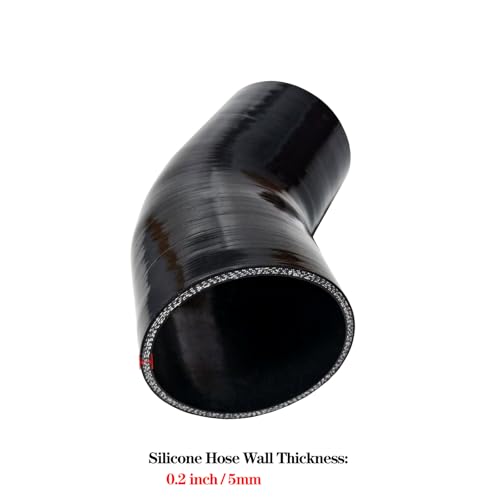ID 3.5 inch 45 Degree Silicone Elbow Coupler Hose 4" Leg Length - color: Black 45, size: ID: 3.5" (89mm)