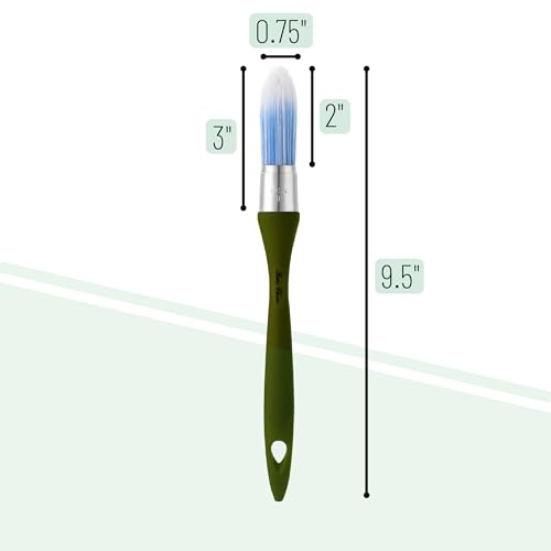 Bates- Trim Brush, 0.75 Inch, Edge Painting Tool, Trim Paint Brushes, Trimmer Edger, Trim Brush - color: Olive, size: 0.75 inch, 1 Pack