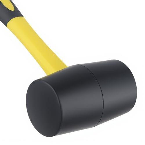HOZEON 2 PCS 24oz Rubber Mallet Hammer, Durable Rubber Hammer with Non-Slip Handle for Tent Stakes, Woodworking, Flooring Installation and Camping