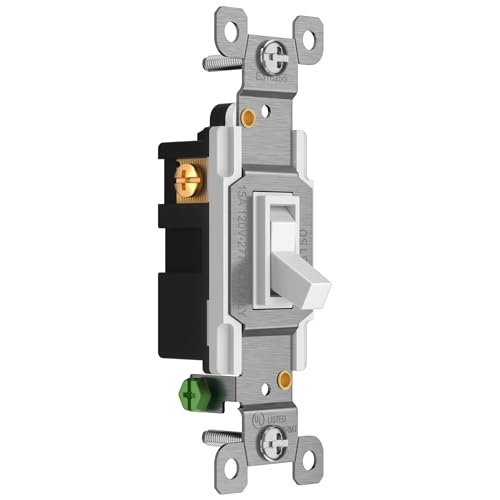 ENERLITES 5 Pack Toggle Light Switch, 3-Way Electrical Wall Switch, White - color: White, size: Switch Only