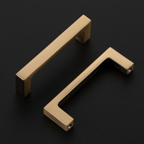 Ravinte Champagne Bronze Kitchen Cabinet Solid Handles,3 Inch,5 Pack - color: Champagne Bronze, size: 3 Inches Hole Center
