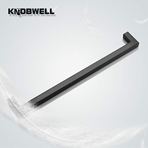 KNOBWELL 6 Pack 10" Cabinet Pulls Black, Stainless Steel Kitchen Cupboard Handles Dresser Drawer Pulls, Hole Spacing 10 Inch, Overall Length 10-1/2 Inch - color: Matte Black, size: Hole Center:10 inch(256mm)