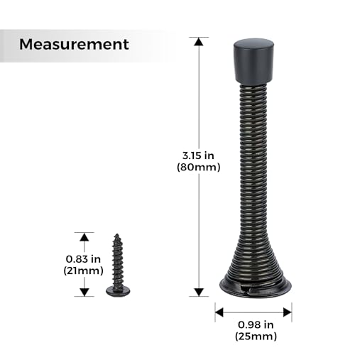 Ravinte Door Stoppers, 12 Pack Black Spring Door Stops with Rubber Bumper - color: Black