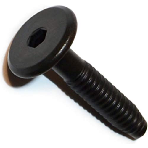 Hard to Find Fastener Black Joint Connector Bolts, Flat Hex Head Bolts for Furniture Construction, Cabinetry, Architecture, Home Improvement, DIY, 1/4"-20 x 1.18", Pack of 10