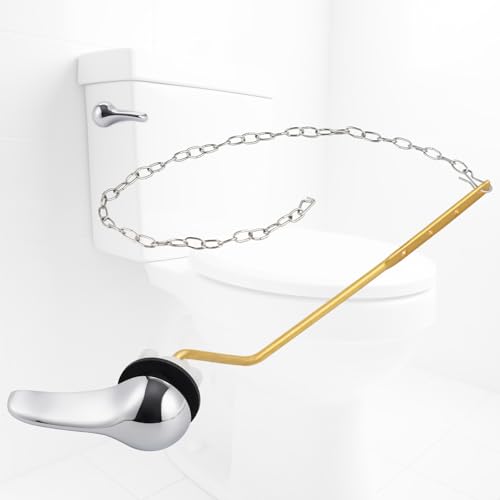 iFealClear Universal Metal Toilet Tank Flush Lever Replacement, Side Mount Toilet Handle, Toilet Trip Lever Fits Most Angle Mount Toilets, Stainless Steel Chain, Chrome - color: Chrome, style: Side Mount Design