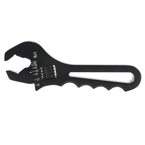 WFLNHB 3AN-16AN Adjustable Wrench Aluminum Tool Spanner for Hose End Fitting Black