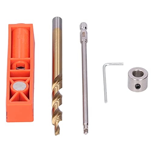 Hilitand Pocket Hole Jig Kit, Spliceable Pocket Hole Jig Kit, 2 in 1 Pocket Hole Jig Kit, Including One Hole Jig, Step Drill Bit, Hex Wrench, Jigs, Hilitandohmyix4p38