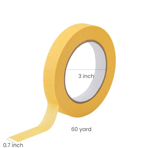 Lichamp 20-Pack Automotive Refinish Masking Tape Yellow 18mm x 55m