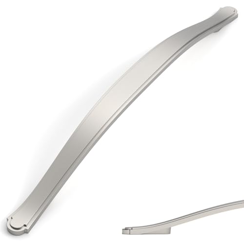 Amerdeco 10 Pack Brushed Satin Nickel Cabinet Pulls 7.5 Inch(192mm) Hole Center Drawer Pulls Cabinet Hardware Kitchen Cabinet Handles for Bathroom ZH0068 - color: Brushed Satin Nickel, size: 7.5"/192MM Hole Center