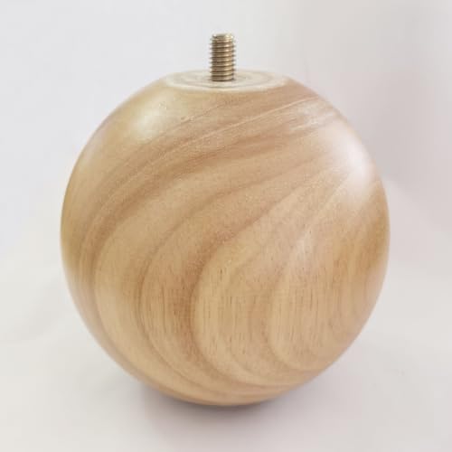 Solid Wood Sofa Replacment Parts 4 Inch Round Ball Shape Furniture Legs for Sofa Couch Ottoman Loveseat Cabinet Legs Furniture Feet Set of 4 (Natural) - color: Natural