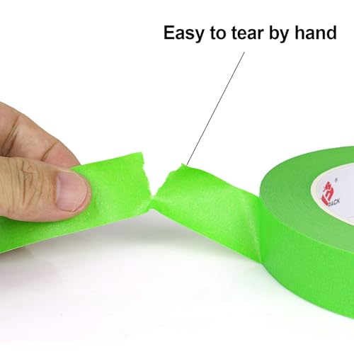BOMEI PACK Green Painters Tape 1 Inch Bulk - Paint Tape 5 Rolls x 1 Inch x 55 Yards - Green Masking Tape for Walls Painting, DIY Crafting, and School Projects, Total 275 Yards - color: Green
