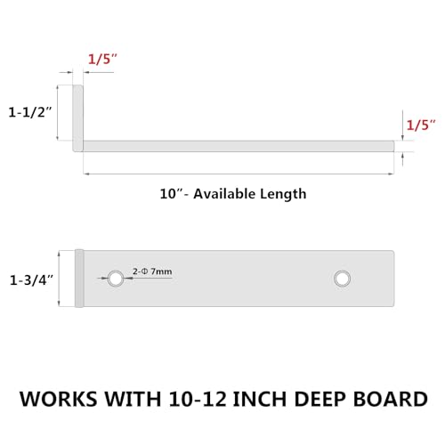 NEODROP 10 Inch Floating Shelf Brackets, Heavy Duty Hidden Bracket for Wall, Mantel, Bookshelves, Black Powder Coated Steel, 4-Pack - size: 10 Inch, style: 4 Pack