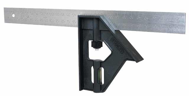 Stanley 2-46-222 Combination Square with metal handle, Silver/Black