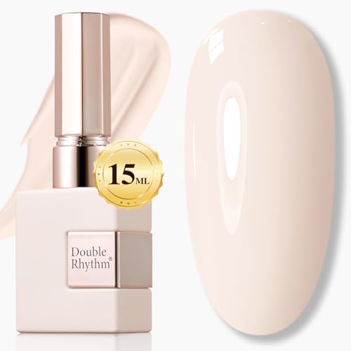 Double Rhythm 15ML Gel Polish Pure Sheer Same Color Same Bottle Soak Off Gel Polish Art Manicure Salon DIY at Home for Women (Cream White-A1480) - color: Cream White