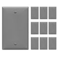 ENERLITES 10 Pack Blank Wall Plate, No Device Outlet Cover, 1-Gang, Gray - color: Gray, size: Standard Size