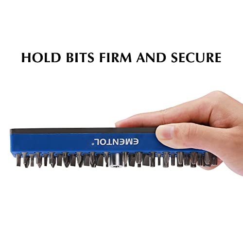 EMENTOL 1/4" Magnetic Bits Holder - Blue, 43PCS Hole, Bit Organizer with Strong Magnetic, Magnetic Bits Organizer - color: Blue, size: Hex Bit Holder
