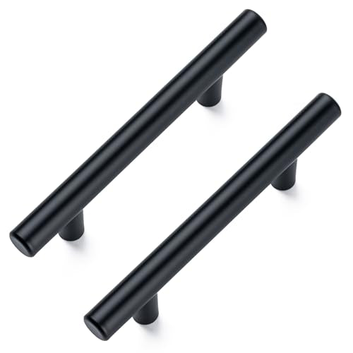Aegero 10 Pack Cabinet Pulls Matte Black Stainless Cabinet Handles, for Kitchen and Bathroom Cabinets, 5 Inch Length, 3 Inch Hole Center - color: Black