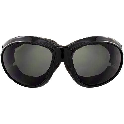 Global Vision Eliminator Dirt Bike Padded Motorcycle Riding Goggles for Men and Women (Black Frame/Smoke Lens) - color: Black Frame/Smoke Lens
