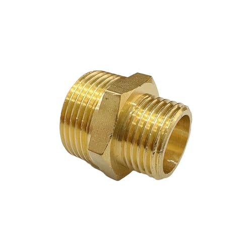 3/4" x 1/2" Male Threaded Hex Nipple Reducer Brass NPT Pipe Fitting Adapter Straight Connectors Pack of 2 - size: 3/4" x 1/2" -2 Pack